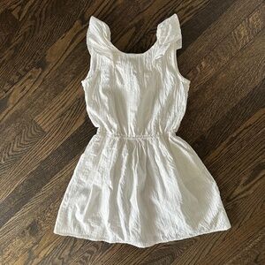 SIAOMIMI Girls White Cotton Ruffle Dress Size 6
